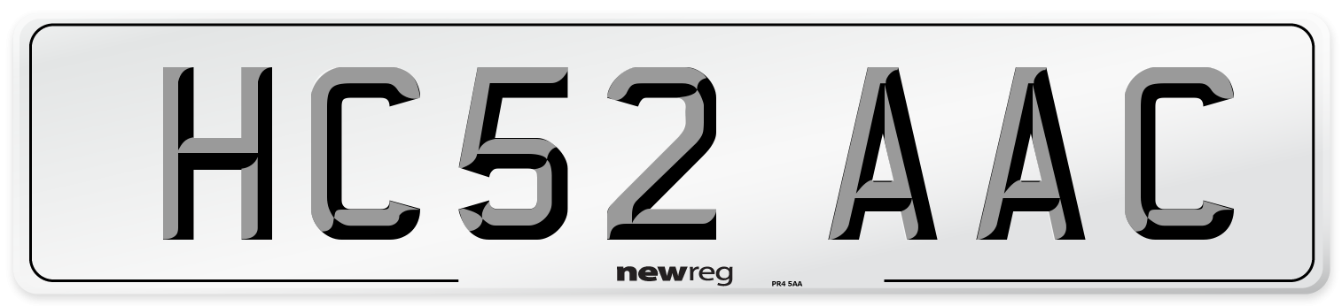 HC52 AAC Number Plate from New Reg